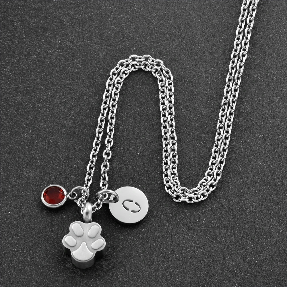 Pet Paw Ashes урна кулон зола после кремации Keepsake из нержавеющей стали ожерелье Мемориал ювелирные изделия|memorial
