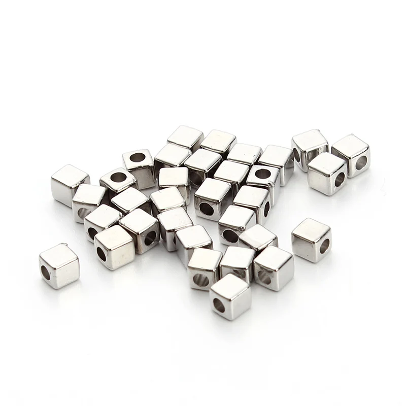 200 шт./мешок 3 мм/4 мм/5 мм Rhodium Gold CCB Пластик квадратный семена Бусины и бисер Большая