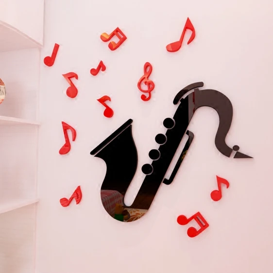Акриловые 3D настенные стикеры Sax для музыкальных классов Настенный декор детской