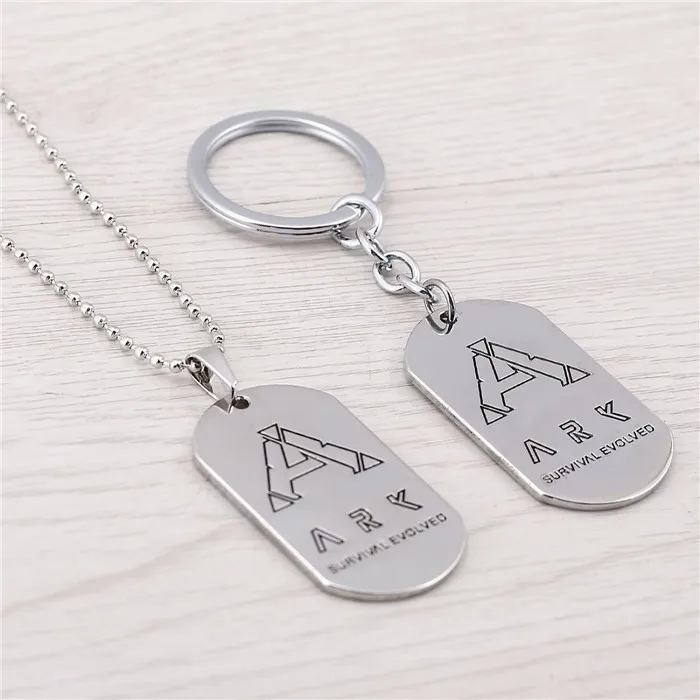 Ark Survival брелок Evolved Game Dog Tag серебристая металлическая цепочка для ключей кольцо держатель для мужчин ювелирные изделия подарки на день рождения chaviro Porte Clef