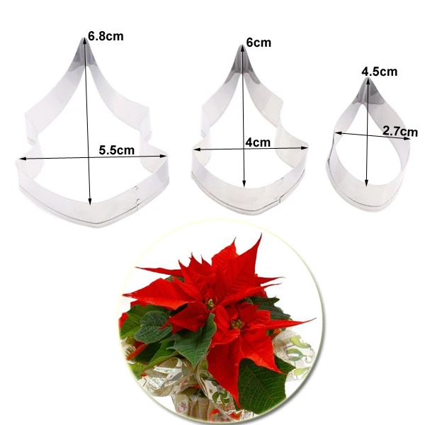 Poinsettia рождественские цветочные лепестки Veiner и резак силиконовая форма для