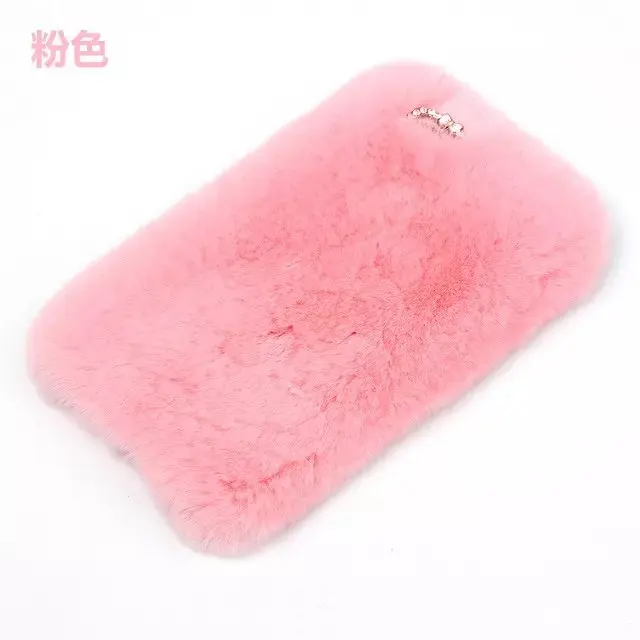 Without ear tail 12 Чехол с кроличьим мехом и пандой для samsung galaxy A90, 5G,, A7, A8 plus, s9 plus, A40, A50, A70, милый мультяшный теплый Пушистый Плюшевый чехол - Цвет: Without ear tail 12