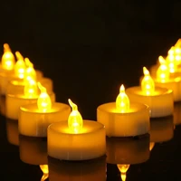 24 pieces plastic znicz led yellow velas electricas warm white led bulb candle battery operated nep kaarsen for birthday