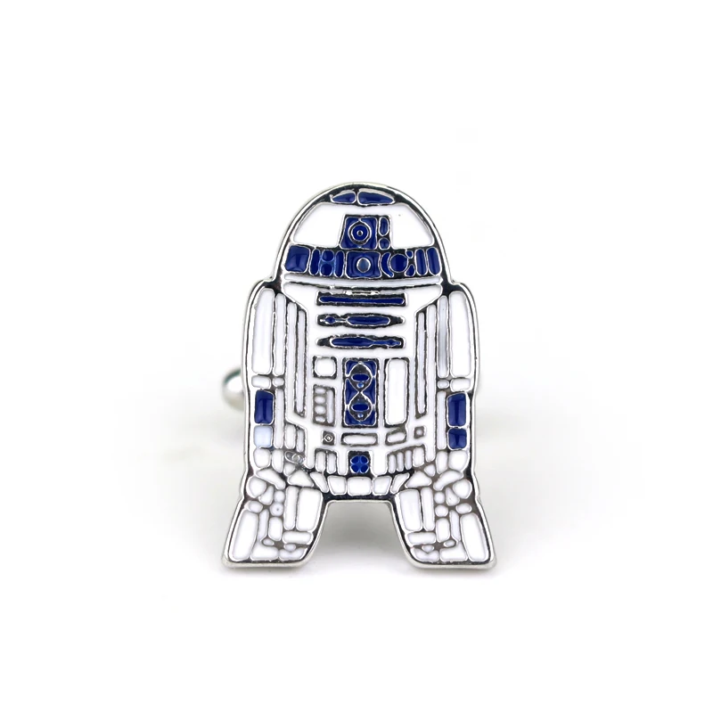 Звездные войны 3D фигурка робота R2D2 запонки для рубашки фильм аксессуары манжеты пуговицы булавки