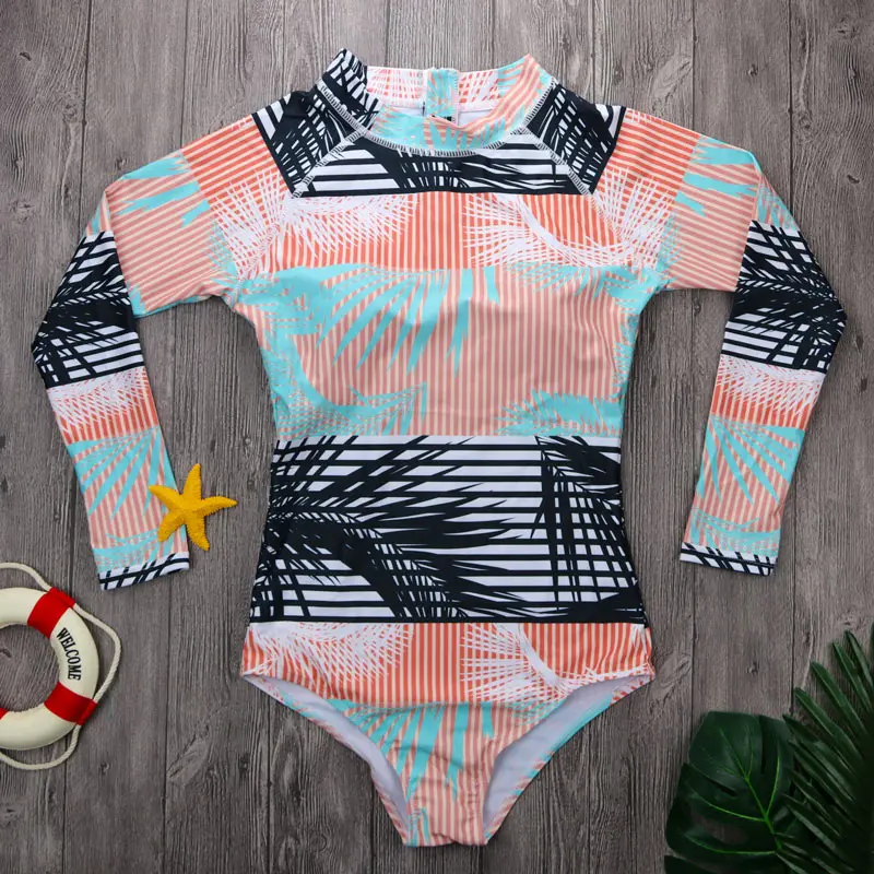 2019 сексуальный купальник с длинным рукавом цельная одежда для плавания женский