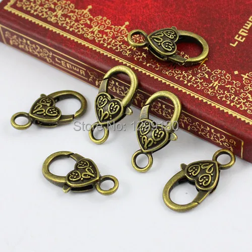 50 шт./лот/лот антикварная серебряная бронзовая застежка лобстер ожерелье браслет