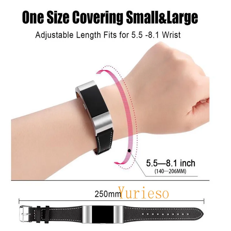 10 штук заменяемых кожаных ремешков для Charge2 с интерфейсом для умных фитнес-часов со стальной рамкой для Charge 2.