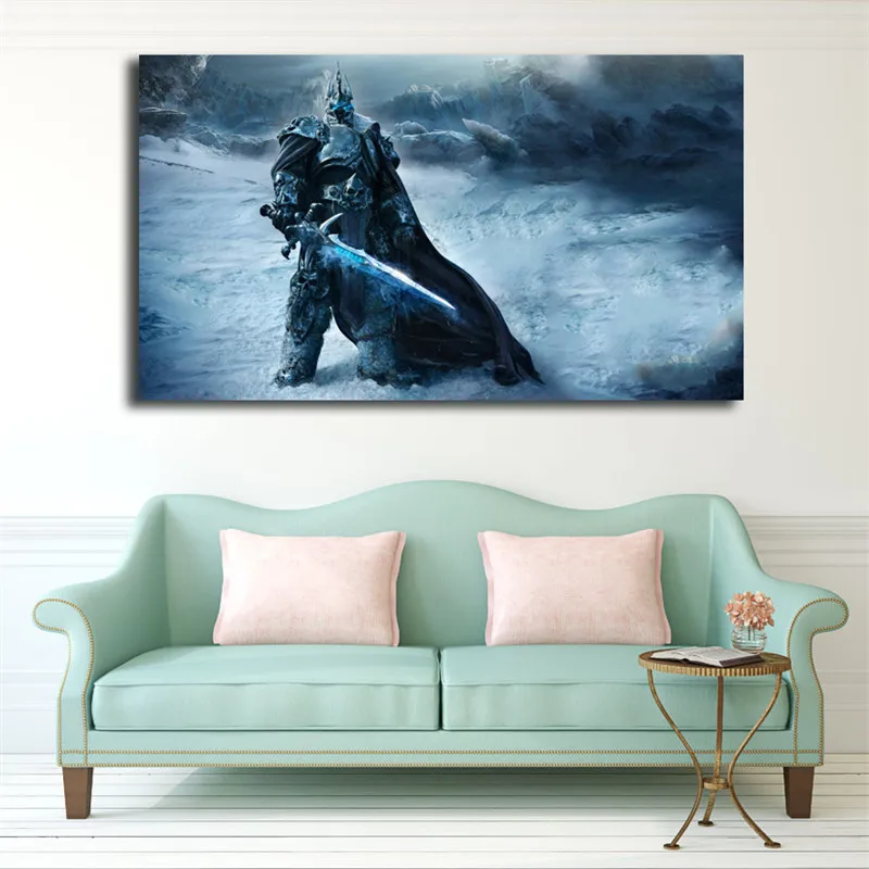 World Of Warcrafts ArthasThe Lich King настенные художественные плакаты на холсте печатные картины маслом настенные картины для спальни современный домашний декор