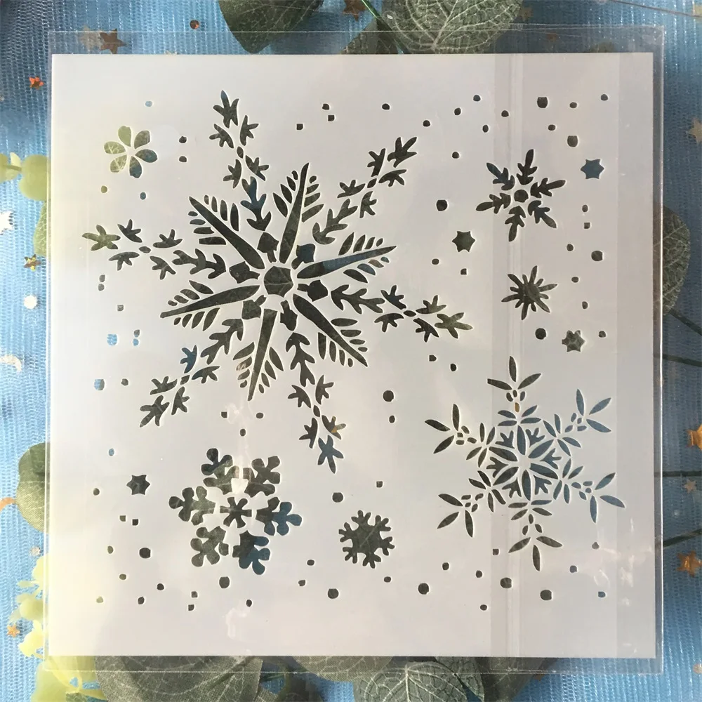 Новый 15 см снежинка снег DIY Craft Многослойные трафареты настенная живопись