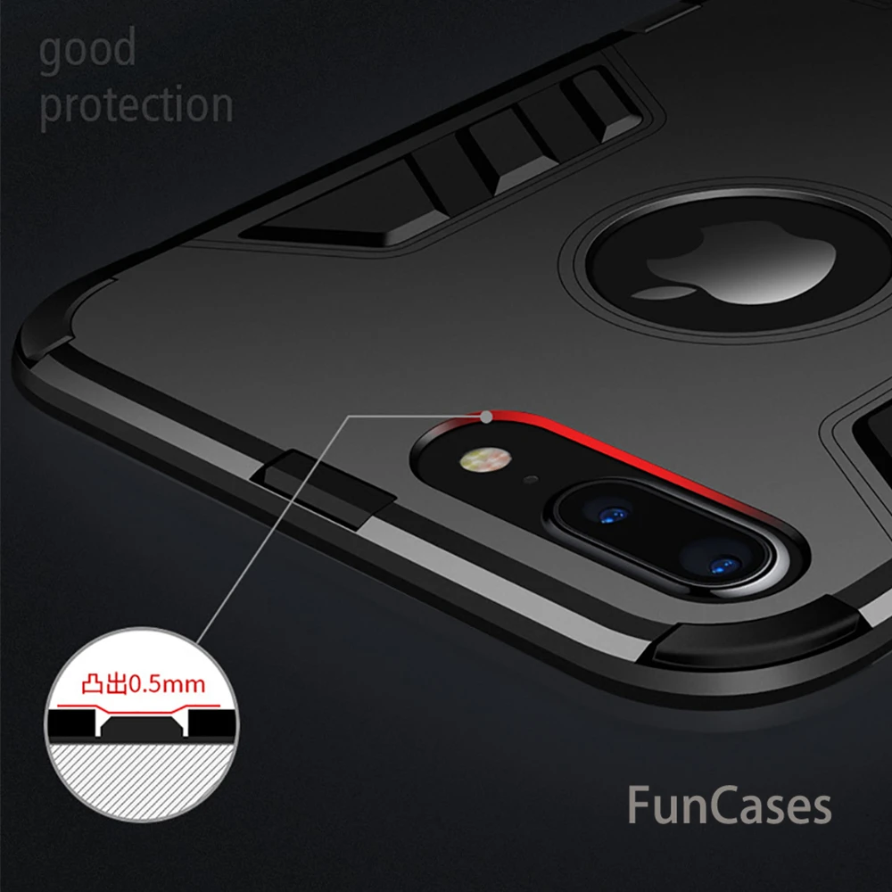 Противоударный Броня телефона чехол для Apple IPhone X 8 7 6 S плюс 5 5S SE Дело ТПУ защитный