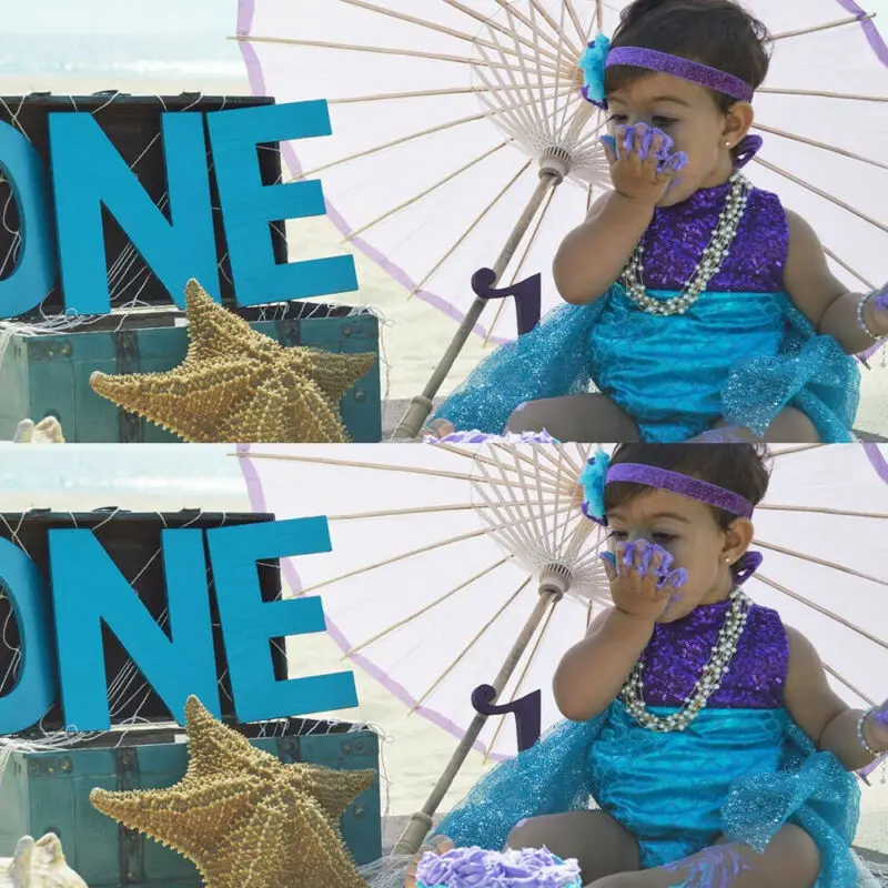 Милый купальник для девочки новорожденного цельный костюм с блестками и рыбками