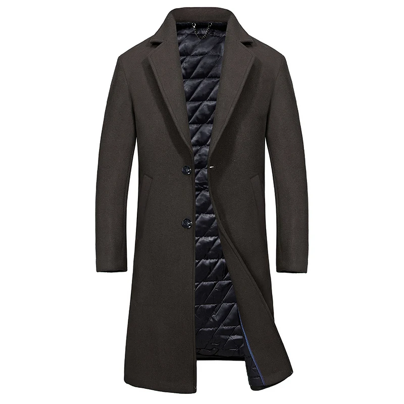 Мужская куртка теплая длинная кашемировая 3XL высокое качество 2017|overcoat male|wool jacket