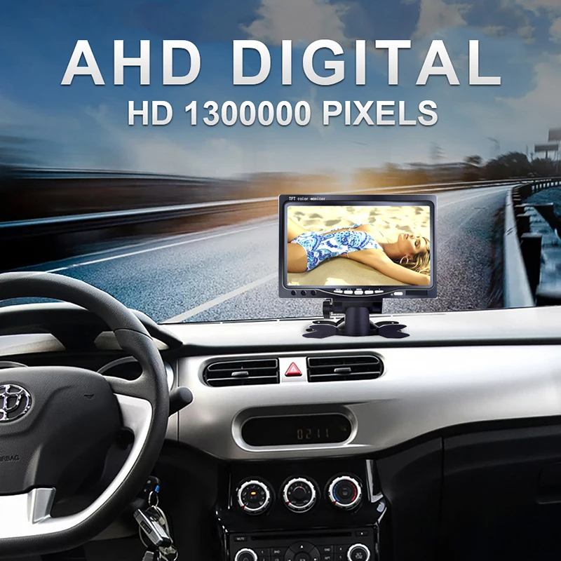1280*960P 7 "IPS Экран AHD CCTV автомобиля для контроля уровня сахара в крови с 2 Каналы