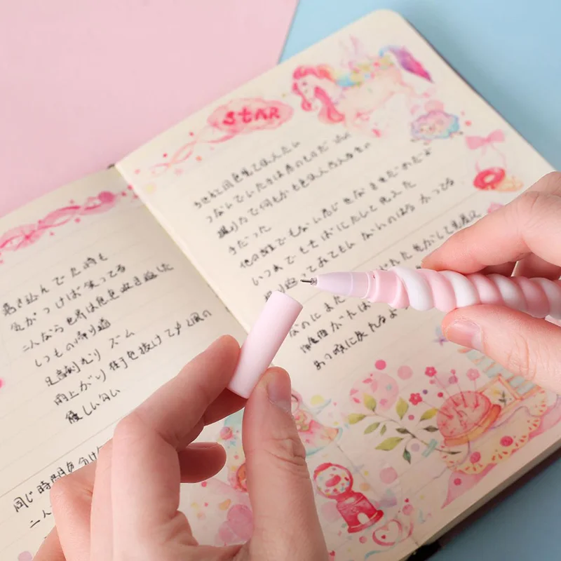 1 шт. милый торт флеш-накопитель в виде единорога Kawaii нейтральные ручки 0,5 мм креативные твист гелевые ручки для детей девочка подарок школьные офисные принадлежности канцелярские принадлежности
