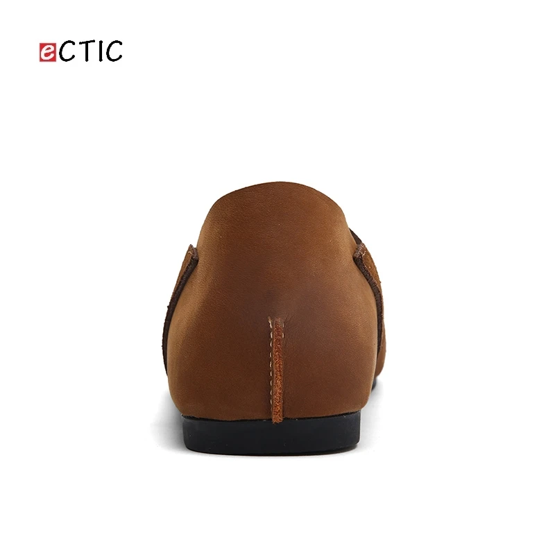 ECTIC Luxury Brand Big Size 45 46 47 Men Shoes Genuine Leather Driving Slip On Good Quality Soft Man Loafers Comfortable Calcado | Обувь