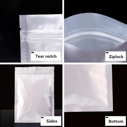 100 шт. алюминиевая фольга с плоским дном Ziplock мешок кофе в зернах/порошок сахар чай