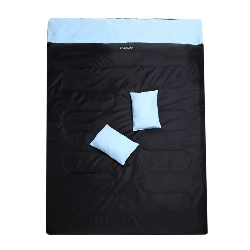 

TOMSHOO 2 Person Winter Sleeping Bag Cold Temperature Double Sleeping Bag Outdoor Camping Hiking Sleeping Bag with 2 Pillows