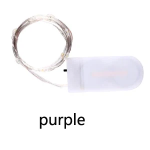 purple Светодиодный строки 1 м серебряной проволоки Фея свет торт фигурки жениха и невесты; Новогодняя Свадебная вечеринка Сделай Сам ремесленные украшения из водонепроницаемого материала - Цвет: purple