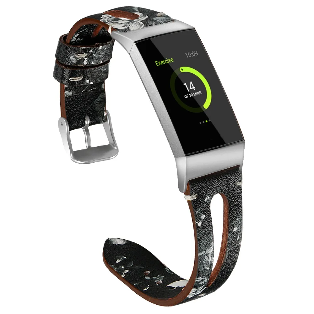 Ремешок для часов Fitbit Charge 3 кожаный браслет ремешок из натуральной кожи