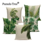 Наволочки на подушки с изображением тропических растений в тропическом стиле, листья, чехлы на подушку, Декоративные диванные подушки для комнаты