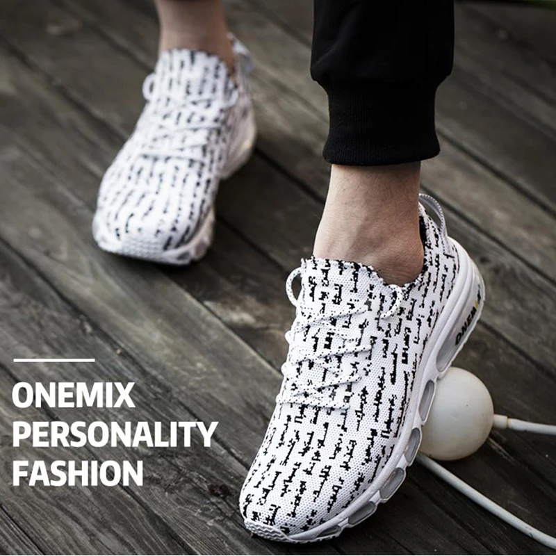 Мужская повседневная обувь ONEMIX вязаная сетчатая удобная спортивная для бега