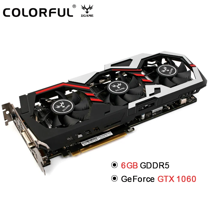 Оригинальный красочный iGame1060 U 6GD5 Топ 192bit GDDR5 Графика карты 6 ГБ gddrs GeForce GTX 1060 с