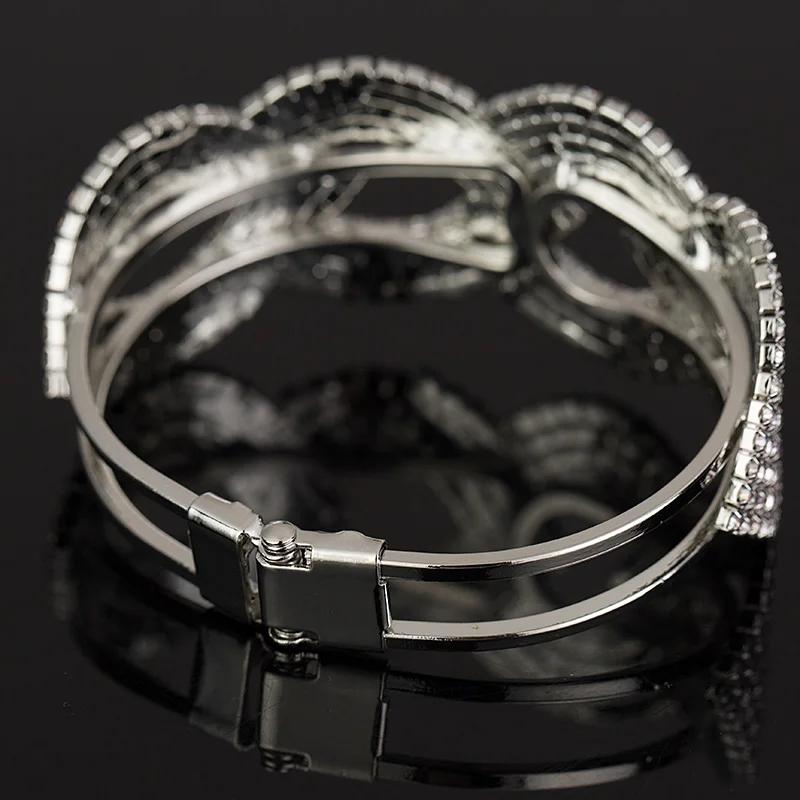 2017 Роскошные хрустальные браслеты для женщин Серебристые и свадебные ювелирные