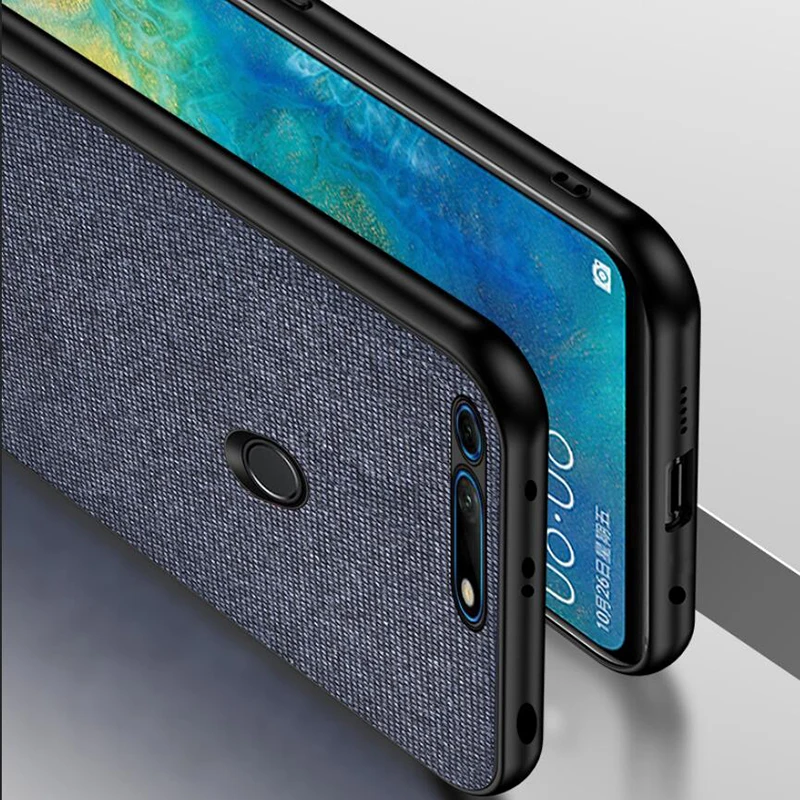 Роскошный тканевый чехол для Huawei Honor View 20 V20 кожаный из мягкого ТПУ Жесткий Чехол