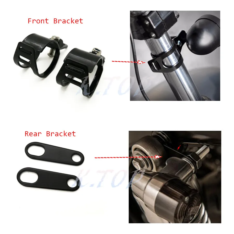 ZORBYZ черный передний указатель поворота кронштейны зажим для крепления вилки +