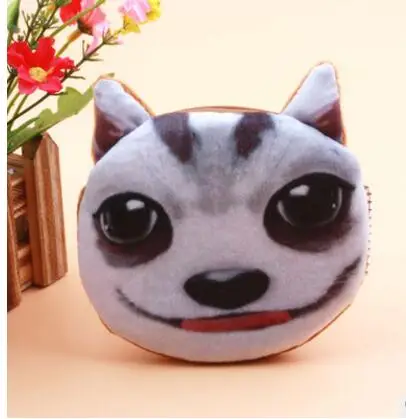 10 шт./лот! 3D плюшевые женские кошельки с милым рисунком кота, кошельки для монет с изображением животных для девочек, кошельков, детских кошельков, сумок на молнии