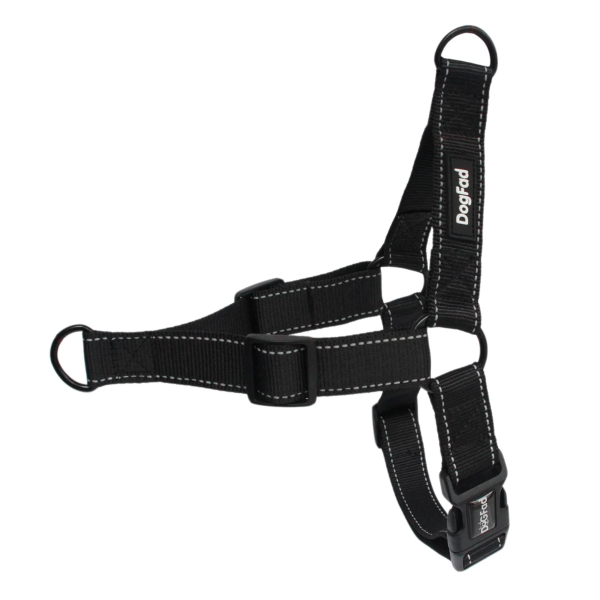 Black harness Легкоходный поводок для собак, Нейлоновый Регулируемый поводок для собак, для маленьких, средних, больших, два поводка, крепления, тренировочный поводок для бега - Цвет: Black harness