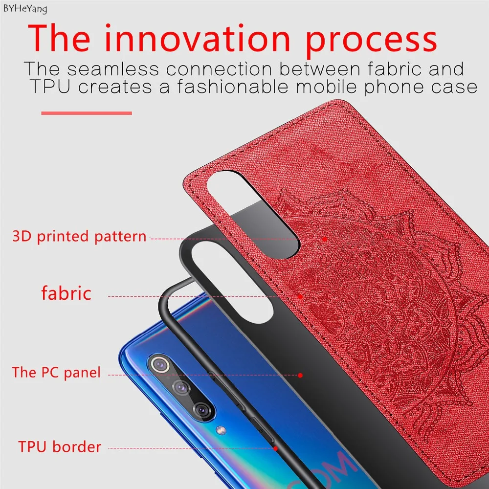 Чехол для Xiaomi mi 9 роскошный тканевый жесткий ударопрочный чехол задней панели из