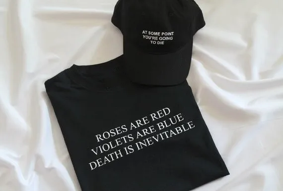 Skuggnas Roses Are Red Violets Blue Death Is Inevitable Футболка
