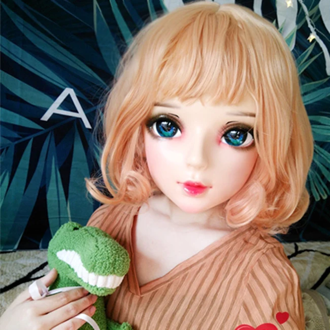 Feminino Doce Menina Resina Meia Cabeça Kigurumi Bjd Máscara Cosplay Anime Japonês Papel Lolita Boneca Crossdress Shi-06