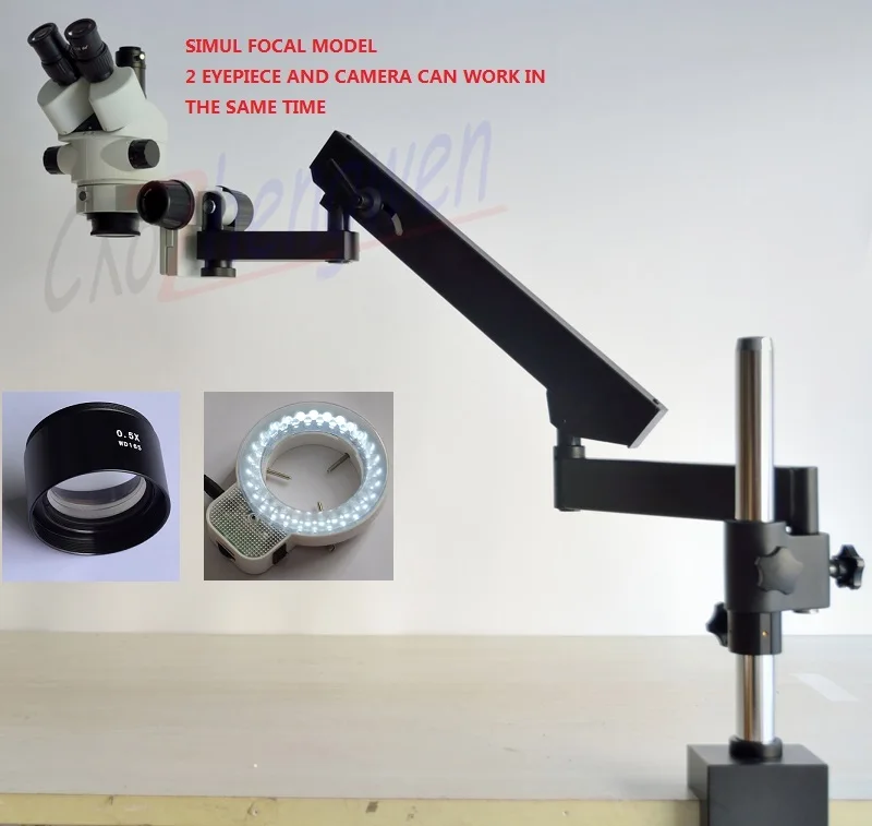 Новый Умный мультифокальный микроскоп FYSCOPE 3 5x 45X стерео с шарнирным рычагом и