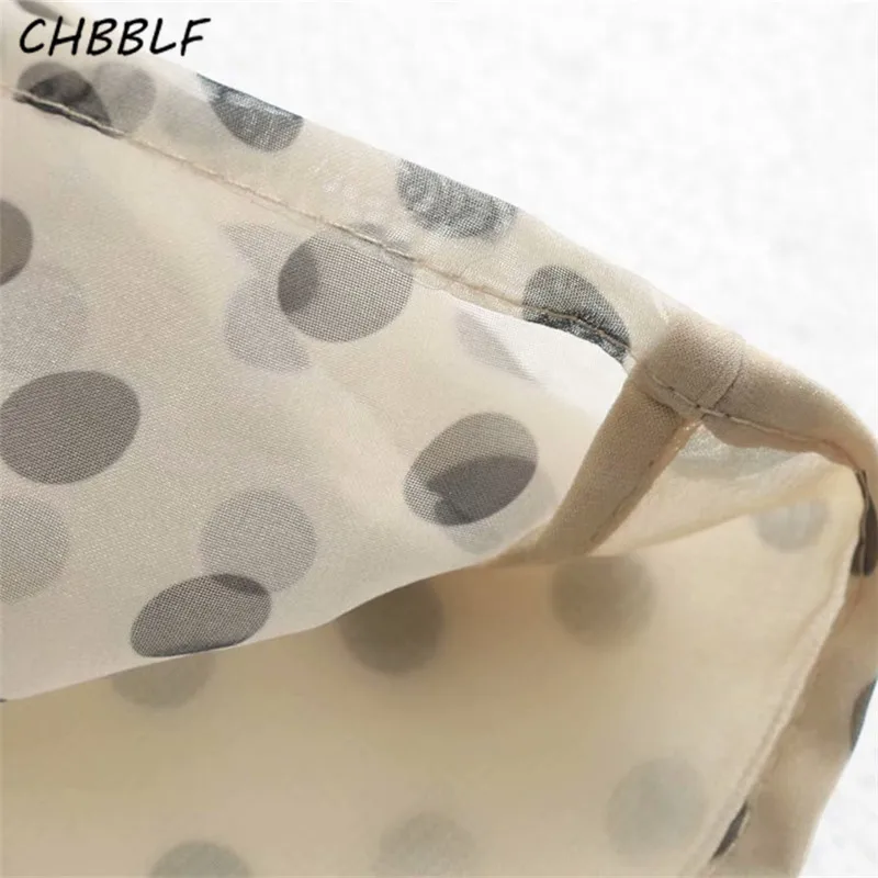CHBBLF женская блузка из органзы в горошек с галстуком бабочкой воротником