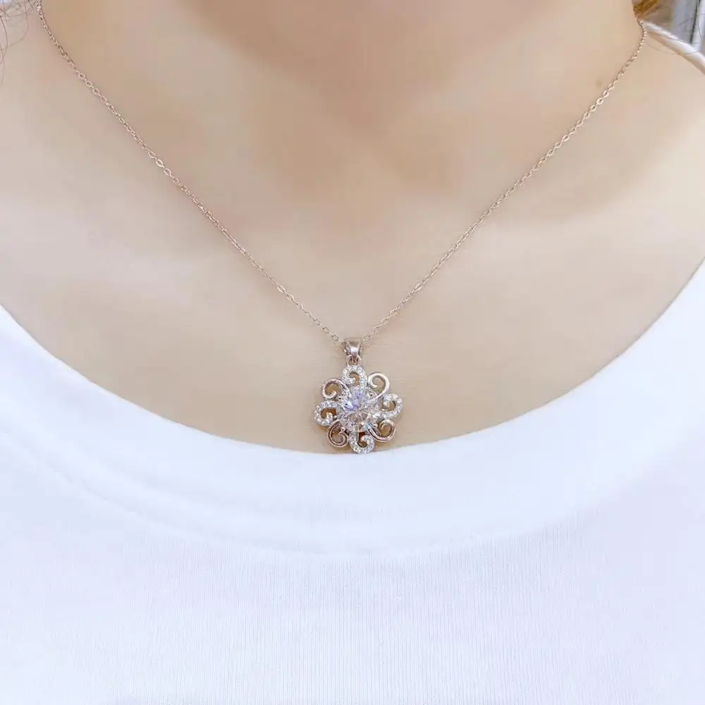 2ct moissanite Супер популярные стили, ожерелья, ladies'party play. 925 чистого серебра