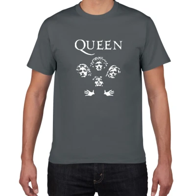 Блестящая рок-группа queen Футболка мужская крутая уличная одежда поп-рок футболка мужская летняя хлопок тяжелые Топы И Футболки в стиле рок мужская одежда - Цвет: W374 deep grey