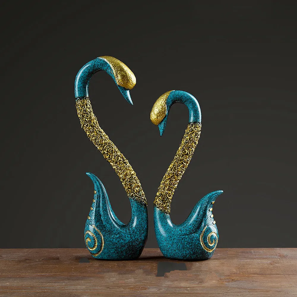 

European couple Swan Decoration New House Wedding Gift Home Decoration Living room TV cabinet Wine Cabinet Decoration AP5101650