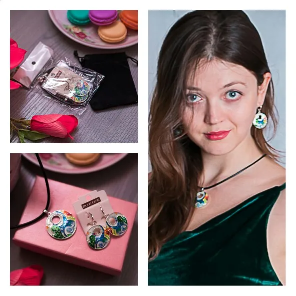 Blucome Colorful Big Round Necklace Earrings Set Rope Chain Choker Pendant Long Drop Pendientes Women Girls Enamel Jewelry Sets|enamel jewelry