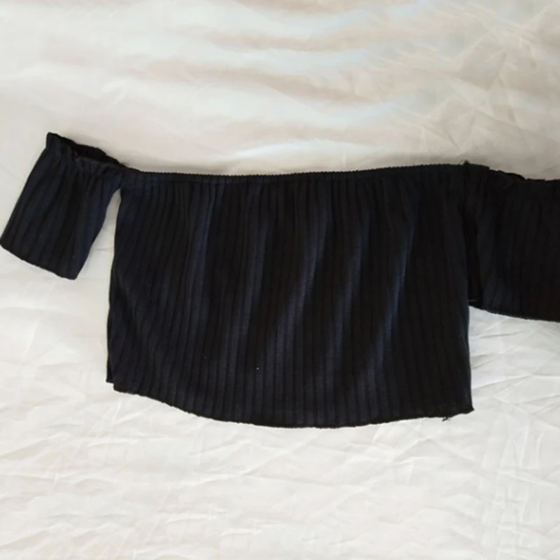 Базовая Черная Женская Сексуальная короткая без бретелек однотонная стрейчевая