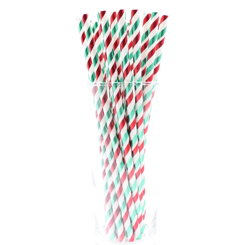 Straw Paper 25pcs Disposable tableware Hot stamping party supplies wedding Christmas for home Baby shower | Дом и сад