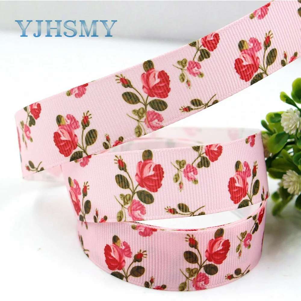 YJHSMY H 17523 917 10 ярдов 22 мм мультфильм цветок термопечать grosgrain Свадебные аксессуары