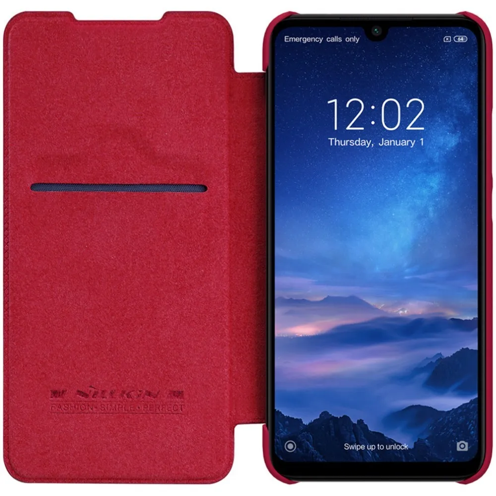 Red Xiaomi Redmi 7 Case Nillkin Qin Flip Leather Case Luxury Business Style Phone Case for Xiaomi Redmi 7 Redmi Y3 Back Cover - Цвет: Red