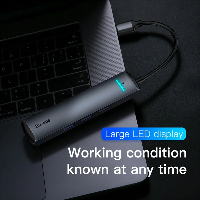 USB C концентратор Baseus для HDMI RJ45 USB 3,0 type C PD зарядный концентратор адаптер для MacBook Pro huawei mate 20 P20 Pro USB C концентратор адаптер