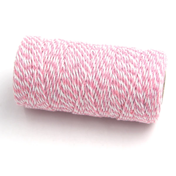 Pink and White Новинка! 100 Ярд/рулон DIY хлопковый пекарь шпагат полоса линия для свадьбы День рождения сувениры украшения подарок ремесло посылка поставки - Цвет: Pink and White