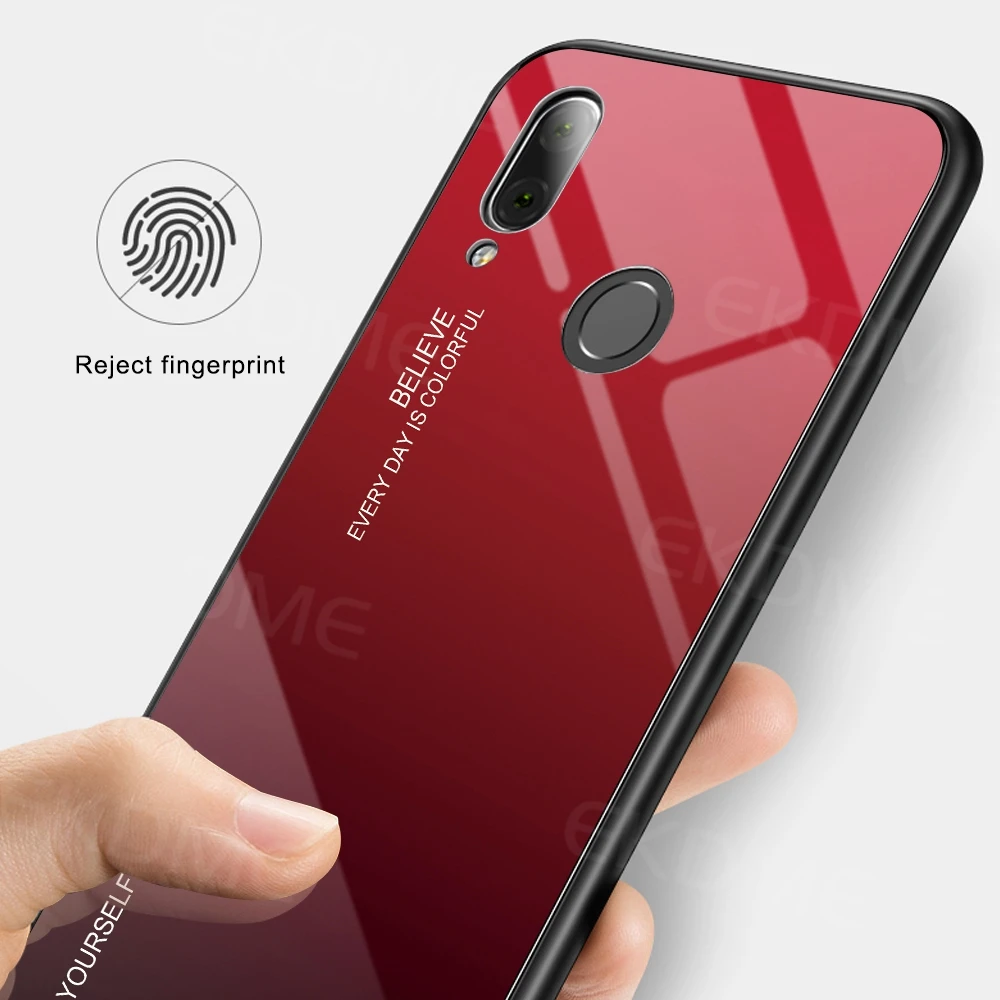 Чехол для Huawei Honor 10 9 Lite 8X Max 9X Pro мягкая рамка из закаленного стекла с градиентом