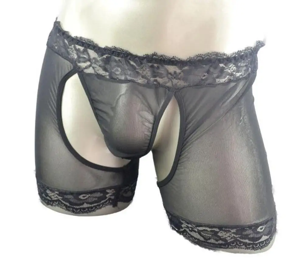 

Mens Transparent buttocks Boxers Male Panty Underwear Gauze pants male ZJH0605P