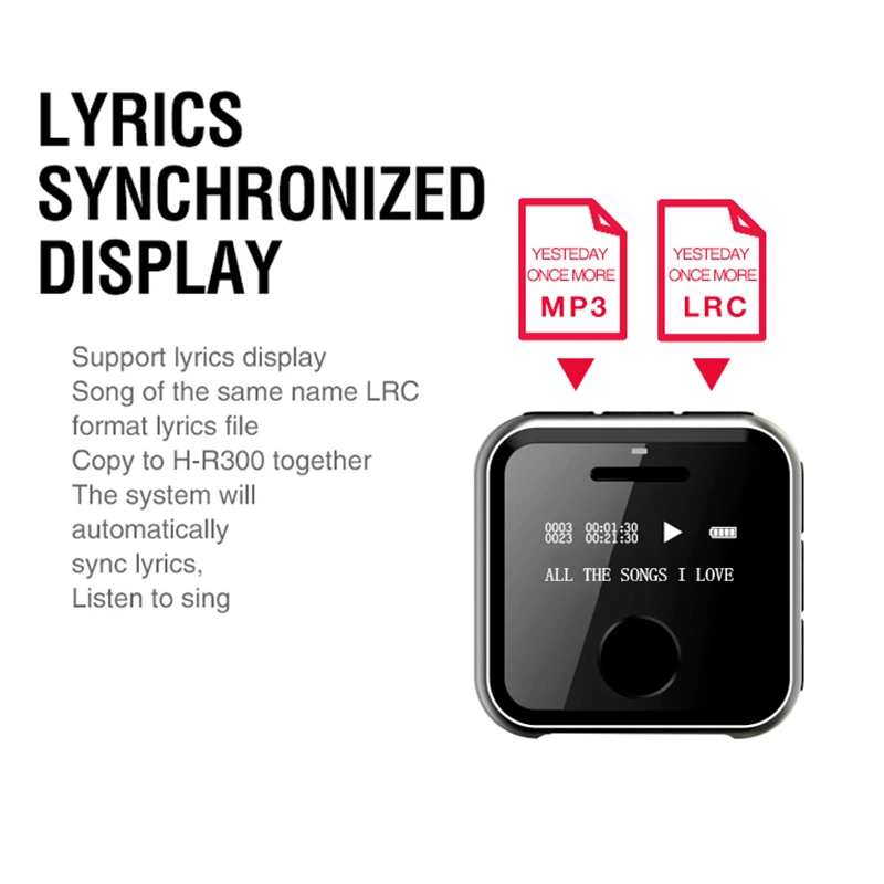 Мини mp3 плеер HBNKH R300 с USB 8 ГБ портативный ремешок для часов HIFI MP3 FM радио