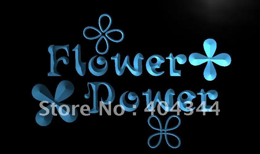 

LK345- Flower Power Slogan Decor Home LED Neon Light Sign home decor crafts